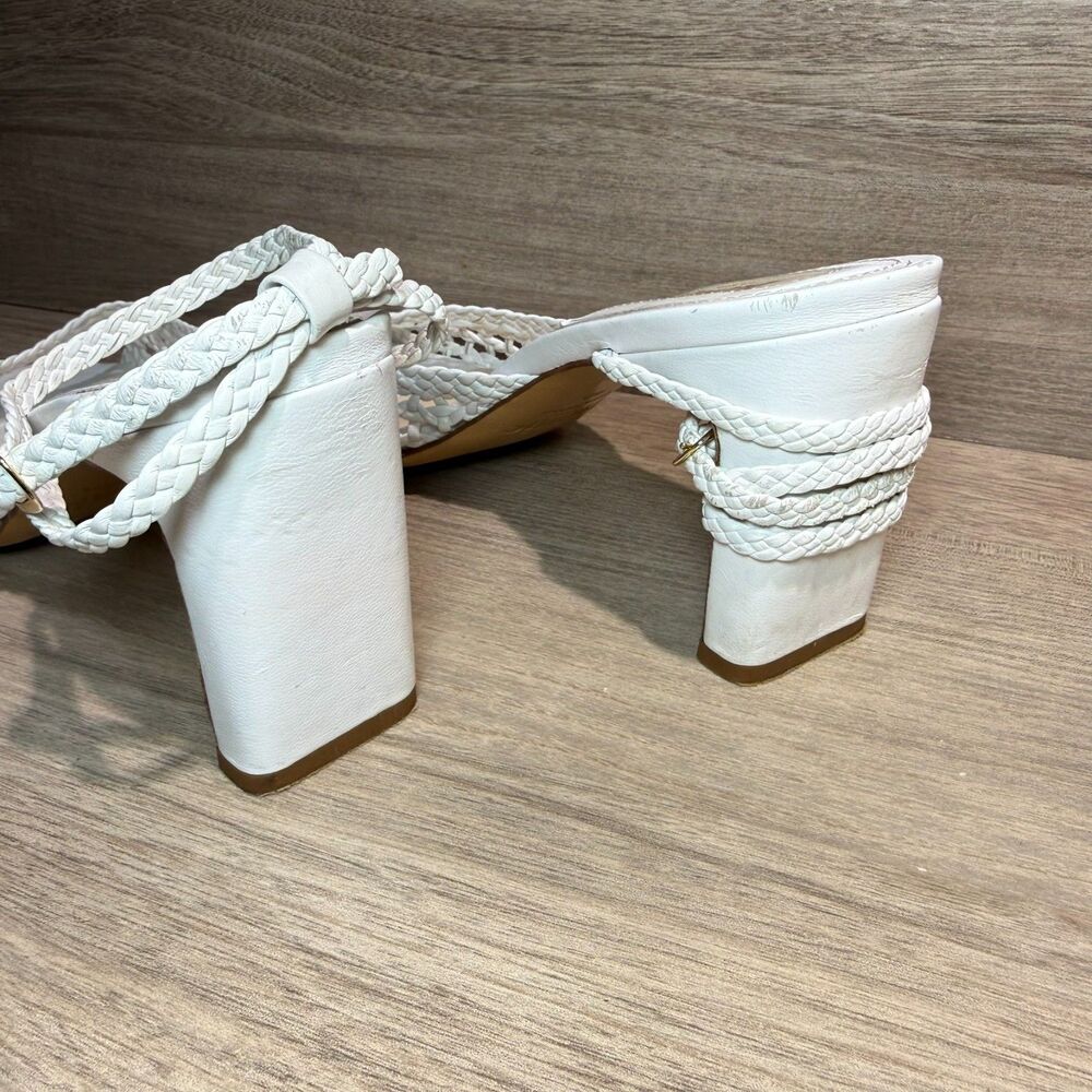 Rouje Paris White Woven Leather Heel Sandals EU40 - Picture 5 of 8